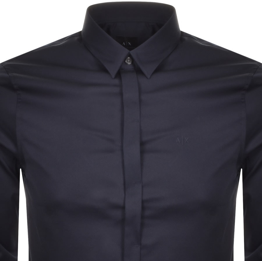Alternative Image for ProductArmani Exchange Slim Fit Long Sleeved Shirt Navy2